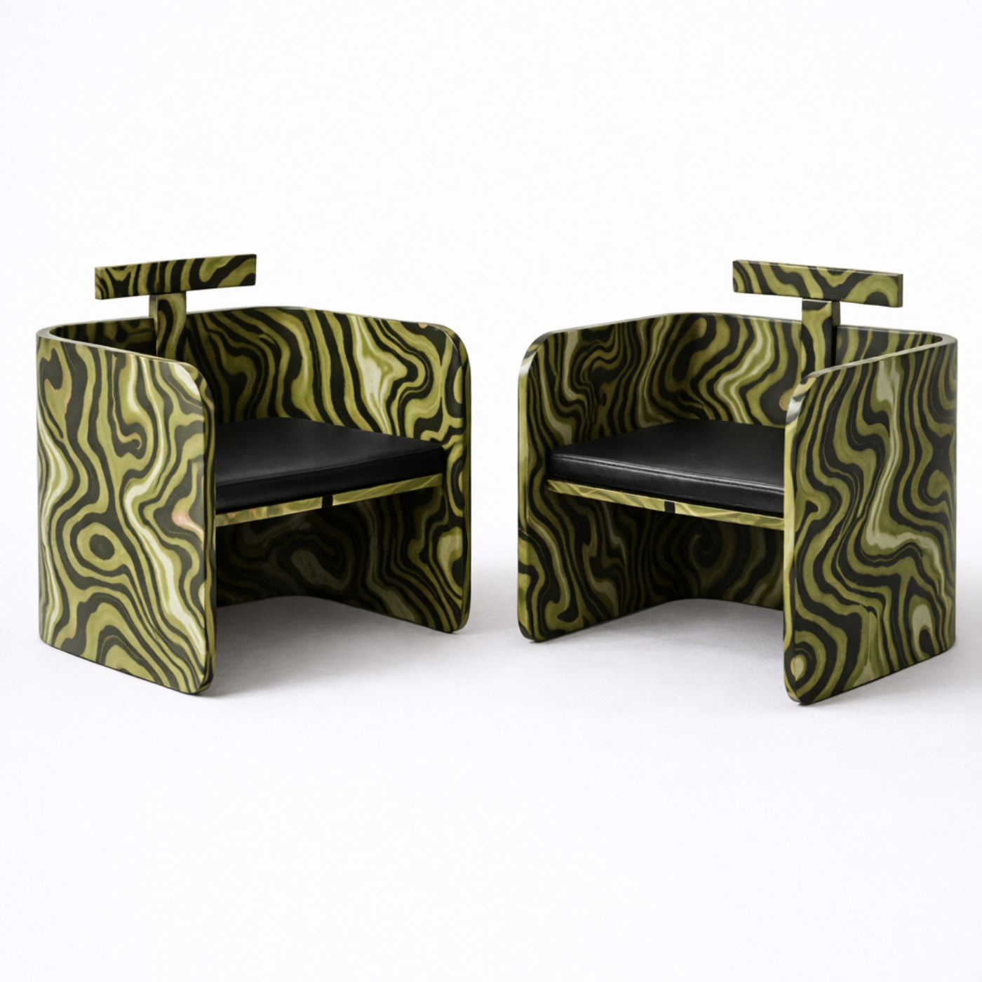 Lacquered malachite chair collection — bespoke objects and furniture design